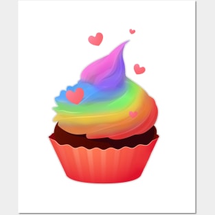 Pride Rainbow Cupcake Posters and Art